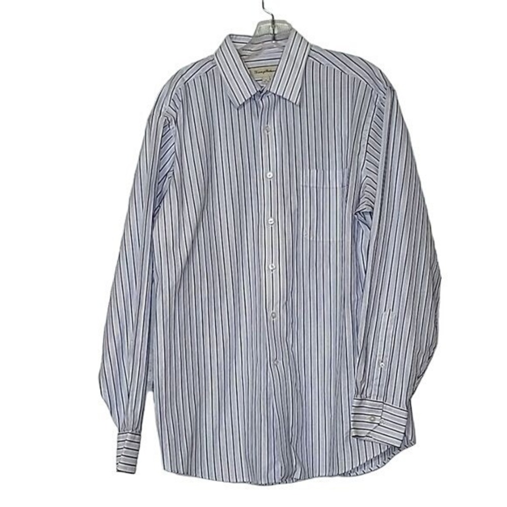 Tommy Bahama Striped Button Down Long Sleeve Dress Shirt M breathable comfort
